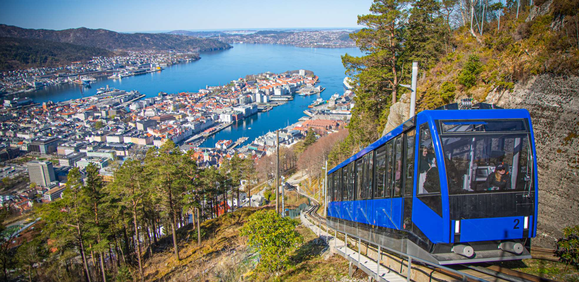 Fløibanen Funicular &amp; Mount Fløyen, Bergen, Norway